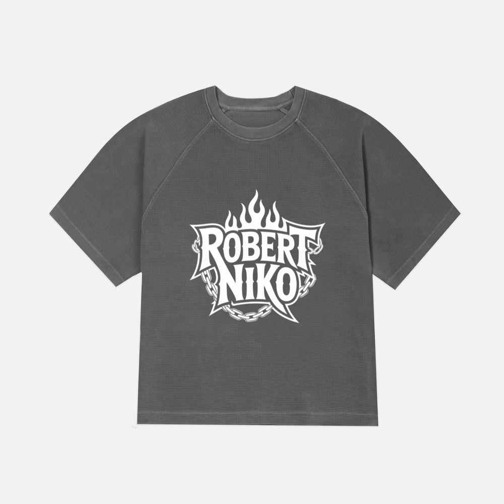 Robert Niko Fire Typography Design T-Shirt